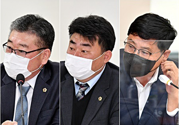 왼쪽부터 조훈배·강충룡·고용호 의원.