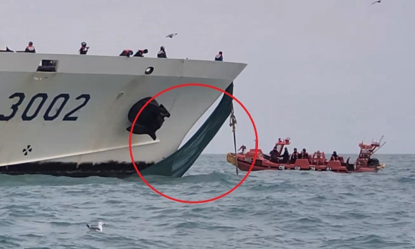 무허가 중국어선들이 몰래 설치한 범장망 어구가 차귀도 해상에서 발견됐다/사진=제주해양경찰청