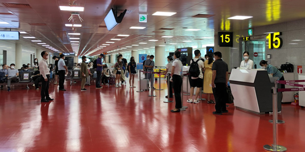 6일부터 제주공항 국제선 출발 대합실이 국내선 탑승객들을 위한 공간으로 활용되고 있다. /사진=한국공항공사 제주지역본부