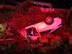 애월 해안도로 차량 전복사고 조사 결과 "운전자 음주, 면허 취소 수준"